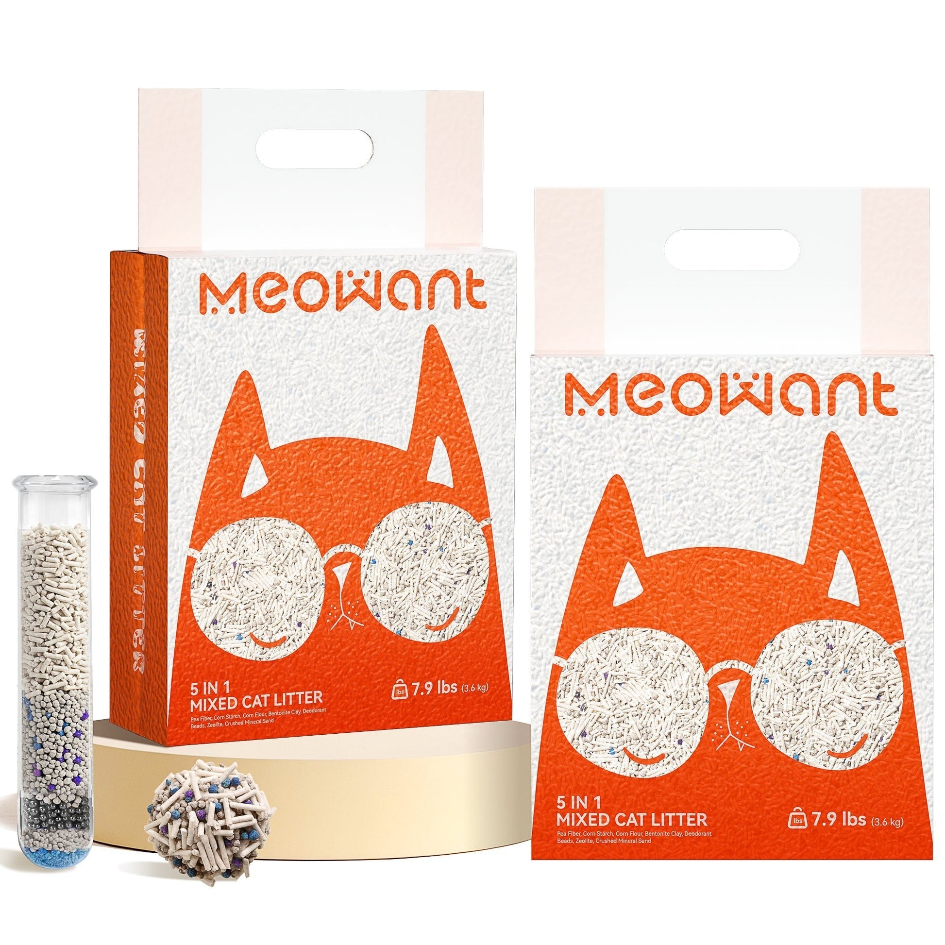 Meowant 5-in-1 Mixed Cat Litter 7.9 lbs × 2