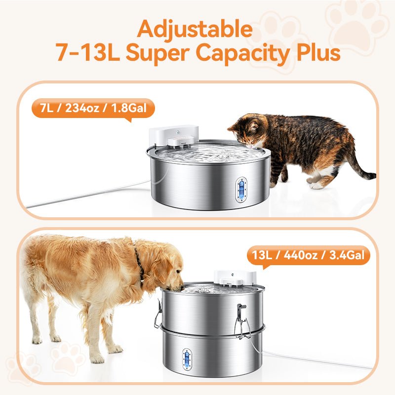 Meowant Stainless Steel Dog Water Fountain-DF01