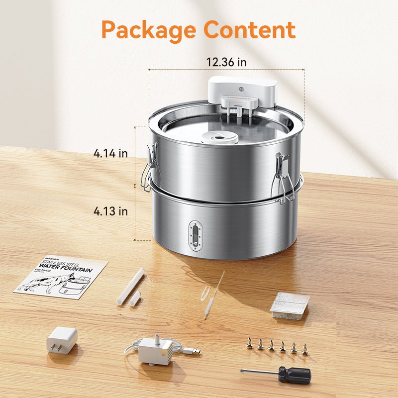 Meowant Stainless Steel Dog Water Fountain-DF01