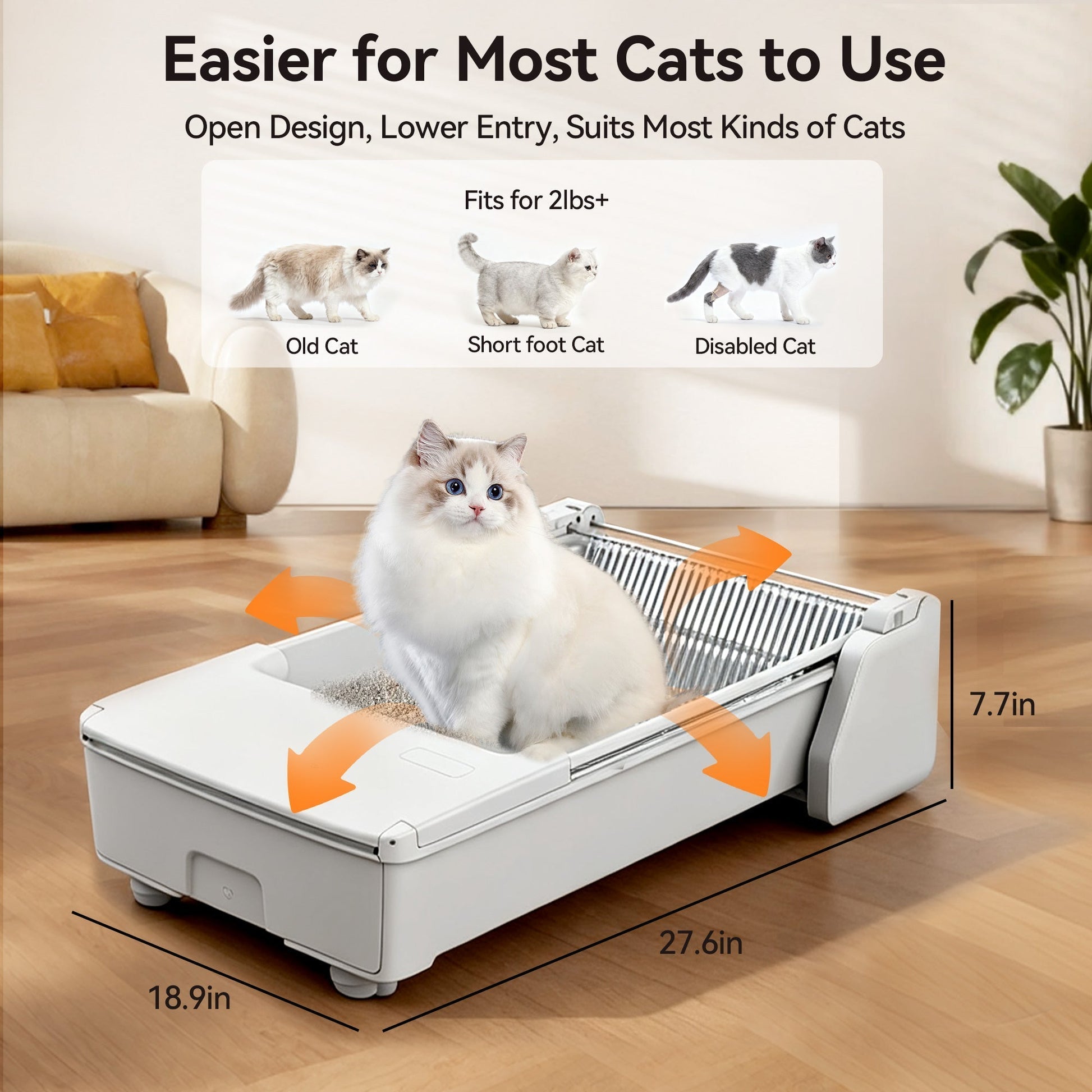 Meowant Open Top Self-Cleaning Cat Litter Box – SC03